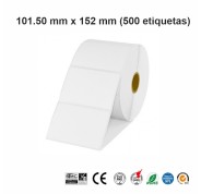 Compatible Zebra Z-Perform / Z-Select Etiquetas Perforadas 101.5x152 mm - 500 Unidades 800284-605