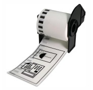 Compatibles Brother DK22113 - Etiquetas de Tamaño personalizado - Ancho 62mm x 15,24 metros - Texto negro sobre fondo transparente