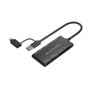 Conceptronic 7 en 1 Lector de tarjetas USB 3.0 con Adaptador USB-C con 2x SD/SDHC/SDXC, 1x  Micro SD/T-Flash, 1x MS, 1x M2, 1x CF, 1x xD