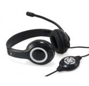 Conceptronic Polona Auriculares con Microfono USB - Microfono Flexible - Diadema Ajustable - Almohadillas Acolchadas - Controles en Cable - Cable de 2m - Color Negro