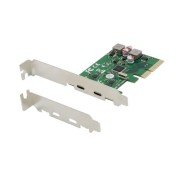 Conceptronic Tarjeta PCIe de 2 Puertos USB 3.2 Gen 2 Tipo C Autoalimentada