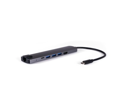 CoolBox 9 en 1 Hub miniDOCK USB-C - 3x USB 3.0, 1x USB-C Datos, 1x USB-C PD, 1x HDMI, 1x RJ-45, Ranura SD y Ranura microSD - Fabricado en Aluminio