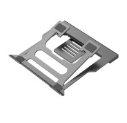 Coolbox ATRILDOCK Soporte para Portatil hasta 17\" - 3x USB 3.0, HDMI, RJ45, USB-C PD - Aluminio - Plegable - Gomas Antideslizantes - Color Gris