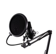 Coolbox Coolcaster Microfono USB Cardioide de Brazo Extensible para Streaming - Parabrisas y Filtro POP - Tripode - Color Negro