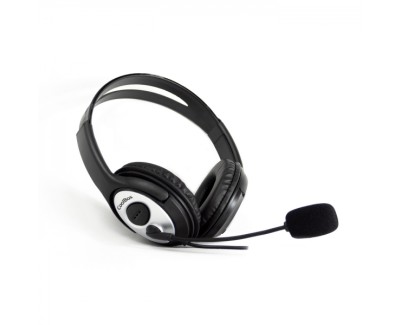 Coolbox CoolChat 3.5 Auriculares con Microfono - Diadema Ajustable - Almohadillas Acolchadas - Control de Volumen - Cable de 2m - Color Negro