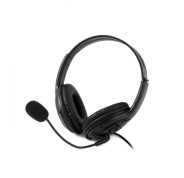 Coolbox CoolChat U1 Auriculares con Microfono - Diadema Ajustable - Almohadillas Acolchadas - Control de Volumen - Cable de 2m - Color Negro