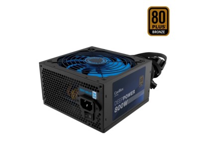 CoolBox DeepPower Fuente de Alimentacion 80 Plus Bronze 800W ATX - PFC Activo - Modo Silencioso - Ventilador 140mm