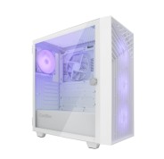 Coolbox GA300 GridLine Caja Torre ATX, Micro ATX, Mini-ITX - Lateral Cristal Templado - Tamaño HDD 2.5\", 3.5\" - USB-A 3.0, USB-C y Audio - 3 Ventiladores ARGB 120mm - Soporta Refrigeracion Liquida - Color Blanco