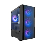 Coolbox GM220 MPFusion Caja Torre Micro ATX - Lateral Cristal Templado - Tamaño HDD 2.5\", 3.5\" - USB-A 3.2, USB-C y Audio - 4 Ventiladores ARGB 120mm - Soporta Refrigeracion Liquida