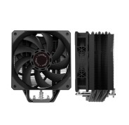 Coolbox H6 Black Disipador Multizocalo - 6 Heatpipes - 240W TDP - Ventilador 120mm - Velocidad Max. 2000rpm - Color Negro