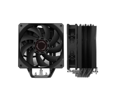 Coolbox H6 Black Disipador Multizocalo - 6 Heatpipes - 240W TDP - Ventilador 120mm - Velocidad Max. 2000rpm - Color Negro