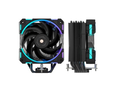 Coolbox H6 Ring ARGB Disipador Multizocalo - 6 Heatpipes - 240W TDP - Ventilador 120mm - Velocidad Max. 2000rpm - Iluminacion ARGB - Color Negro