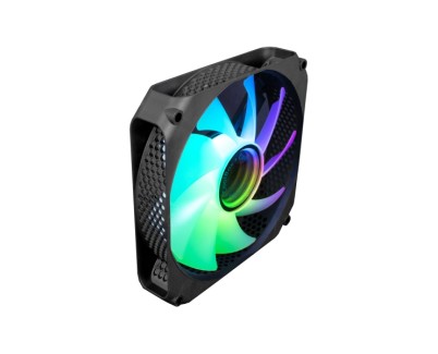 Coolbox Infinity Ventilador ARGB - Efecto Tunel de Colores - Silencioso - Rodamiento Hidraulico - Color Negro