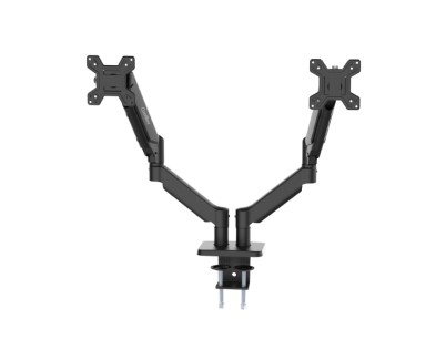 Coolbox M02D Soporte de Mesa con Brazos Articulados para 2 Monitores Hasta 32\" - Giratorio e Inclinable - Piston de Gas - Peso Max 8kg x Brazo - VESA 100x100mm