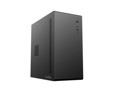 Coolbox M640C Caja Torre MicroATX - Tama&ntilde;o Disco Soportado 3.5\", 2.5\" - USB-A 3.2 Gen1, USB-C 3.2 Gen1 y Audio HD - FullMetal - Color Negro