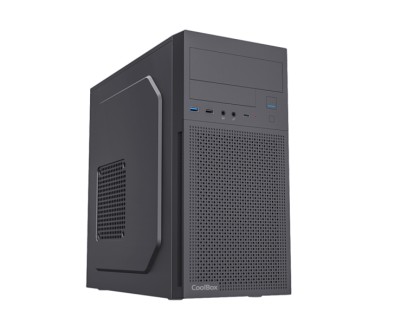 Coolbox M680 Caja Torre MicroATX - Tama&ntilde;o Disco Soportado 3.5", 2.5" - USB-C, USB-A 3.2, USB-A 2.0 y Audio - Fuente de Alimentaci&oacute;n de 500W - Color Negro