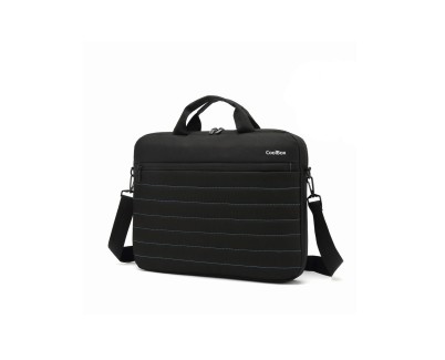 CoolBox Maletin para Portatil hasta 14\" - Compartimento Principal Acolchado - Tejido Impermeable - Color Negro