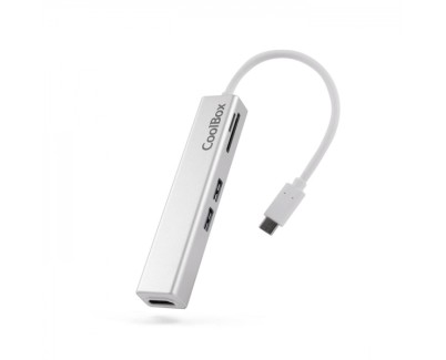 Coolbox miniDock 5 en 1 USB-C a HDMI /2xUSB3.0/1xMicroSD/1xSDPD - 0.14m - Color Gris Metalizado