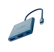 CoolBox MiniDock C31 USB-C - 1x HDMI 4K, 1x USB 3.2 Gen1, 1x USB-C PD - Compatible con PC, MAC y Consolas - Aluminio - Color Gris
