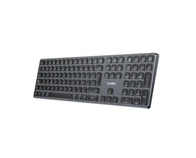 Coolbox Moonlight B431 Teclado Inalambrico - RF 2.4G y Bluetooth 5.1 - Teclas ABS Redondeadas Silencioso - Retroiluminado con 7 Colores - Bateria Recargable - Color Negro