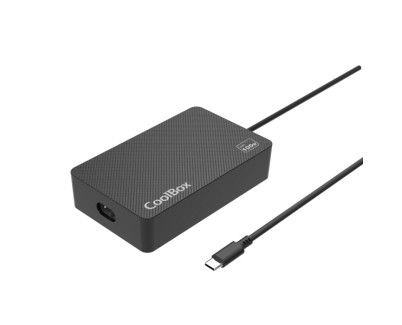Coolbox NB100 Cargador de Pared GaN 100W - USB?C - PD3.0 Para Carga Rapida Inteligente - Seleccion Automatica de Voltaje - Color Negro
