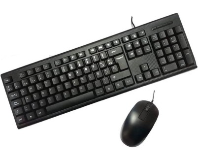 Coolbox PcCase KTR-001 Pack USB Teclado 105 Teclas + Raton 3 Botones - Uso Ambidiestro - Color Negro