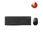 Coolbox Sem Fios Pack Inalambrico Teclado Portugues Multimedia - Raton 4 botones - 1600 dpi - Color Negro