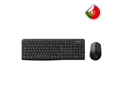 Coolbox Sem Fios Pack Inalambrico Teclado Portugues Multimedia - Raton 4 botones - 1600 dpi - Color Negro