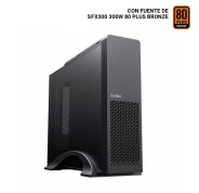 CoolBox T313-BZ Slim Caja Torre Micro ATX, Mini ITX - Tamaño HDD 2.5\", 3.5\" - USB 3.0, USB-C - Fuente de Alimentacion 300W - Color Negro