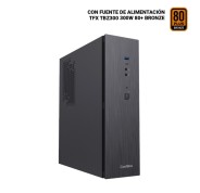 Coolbox T370-BZ Slim Caja Torre MicroATX - Tamaño Disco Soportado 2.5\" - USB-A 3.2 Gen1, USB-C 3.2 Gen1 y Audio HD - Fuente de Alimentacion 300W - Color Negro