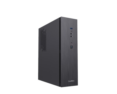 Coolbox T370 Slim Caja Torre MicroATX - Tama&ntilde;o Disco Soportado 2.5\" - USB-A 3.2 Gen1, USB-C 3.2 Gen1 y Audio HD - Fuente de Alimentacion 500W - Color Negro