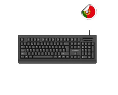 Coolbox TEC04DNIPT Teclado USB - Portugues - Lector Samartcard integrado - DNIe 4.0 y anteriores - Color Negro