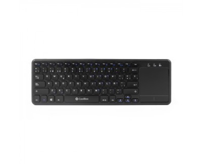 Coolbox TEW01-BK Teclado Inalambrico Touchpad - PC, TV - Color Negro