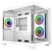 Cooler Master Elite 481 Wood Caja Minitorre - 3 Ventiladores 120mm RGB - Vista Panoramica - Soporte MicroATX/Mini-ITX - Doble Camara - Audio - 2xUSB-A - 1xUSB-C - 420x285x370mm - Color Blanco