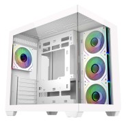 Cooler Master Elite 681 Caja Semitorre ATX/MicroATX/Mini-ITX - 4 Ventiladores 120mm RGB - Vista Panoramica - Doble Camara - Audio - 2xUSB-A - 1xUSB-C - 520x344x440mm - Color Blanco
