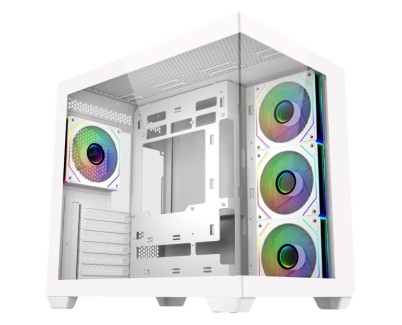 Cooler Master Elite 681 Caja Semitorre ATX/MicroATX/Mini-ITX - 4 Ventiladores 120mm RGB - Vista Panoramica - Doble Camara - Audio - 2xUSB-A - 1xUSB-C - 520x344x440mm - Color Blanco