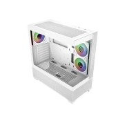 Cooler Master Elite 690 Wood Caja Semitorre ATX/MicroATX/Mini-ITX - 3 Ventiladores 120mm RGB - Vista Panoramica - Doble Camara - 2xUSB-A - 1xUSB-C - 434x218x454mm - Color Blanco