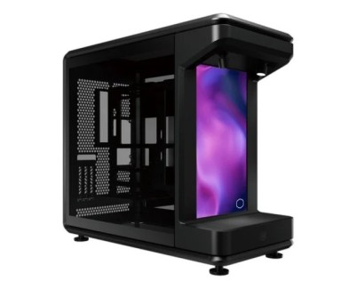Cooler Master MasterFrame 360 Stage LCD Caja ATX - 2x USB-A 3.2 1x USB-C 4.0 1x Audio y Micro - Pantalla 15,6\" FHD - Focos ARGB  - Color Negro