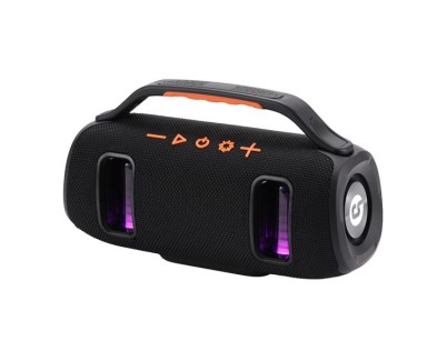 Coolsound BraveBox Altavoz Bluetooth True Wireless 15W - Autonomia hasta 3h - USB, MicroSD y Aux - Manos Libres con Microfono Integrado - Iluminacion RGB - Color Negro