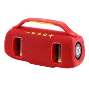 Coolsound BraveBox Altavoz Bluetooth True Wireless 15W - Autonomia hasta 3h - USB, MicroSD y Aux - Manos Libres con Microfono Integrado - Iluminacion RGB - Color Rojo