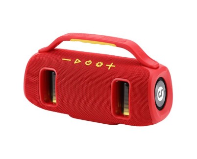Coolsound BraveBox Altavoz Bluetooth True Wireless 15W - Autonomia hasta 3h - USB, MicroSD y Aux - Manos Libres con Microfono Integrado - Iluminacion RGB - Color Rojo