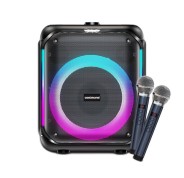 Coolsound Partybox Altavoz Karaoke 8\" - Bluetooth - 30W - Iluminacion RGB - 2 Microfonos Inalambricos Incluidos - Entrada para Instrumentos y Microfonos Adicionales - Color Negro