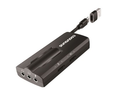 Coolsound Tarjeta de Sonido Externa 7.1 USB-C - Adaptador a USB-A - Entradas  Microfono, Auriculares 3.5mm 3 pin, Auricular + Microfono 3.5mm 4 pin