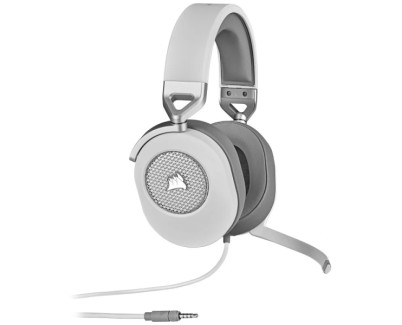 Corsair HS65 Surround Auriculares Gaming con Microfono - Multiplataforma - Sonido Envolvente 7.1 - Certificado Discord - Color Blanco