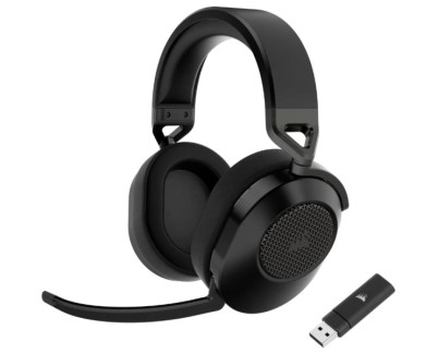 Corsair HS65 Wireless V2 Auriculares Gaming Inalambricos con Microfono - Conectividad Bluetooth 5.4 e Inalmabrica 2.4Ghz - Sonido Inmersivo 7.1 - Autonomia hasta 24h - Color Negro