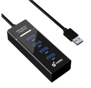Cromad Cable USB 2.0 - Longitud 30cm - Indicador LED - Velocidad de Transferencia 480 Mbps - 4 Puertos - Sin Instalacion - Compatible con Todos los Sistemas Operativos - Color Negro