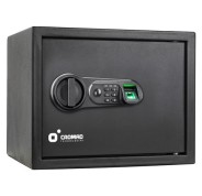 Cromad Caja Fuerte Electronica - Alto Nivel de Seguridad - De 4 a 8 Digitos - Huella Dactilar - Bisagras Ocultas - Incluye Llave de Emergencia - 300x380x300mm