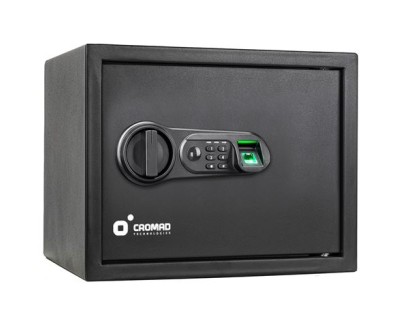 Cromad Caja Fuerte Electronica - Alto Nivel de Seguridad - De 4 a 8 Digitos - Huella Dactilar - Bisagras Ocultas - Incluye Llave de Emergencia - 300x380x300mm