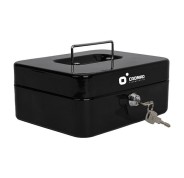 Cromad CR1224 Caja de Caudales Metalica - Cerradura de Llave - 3 Compartimentos - Asa de Transporte - 90x200x160mm