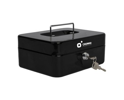 Cromad CR1224 Caja de Caudales Metalica - Cerradura de Llave - 3 Compartimentos - Asa de Transporte - 90x200x160mm